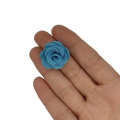 Aplique Flor Tecido Azul Tiffany (2.5cm) - 5 unidades - comprar online