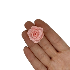 Aplique Flor Tecido Rosa Claro (2.5cm) - 5 unidades - comprar online