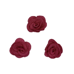 Aplique Flor Tecido Rosa Escuro (2.5cm) 