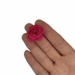 Aplique Flor Tecido Rosa Escuro (2.5cm) - 5 unidades - comprar online