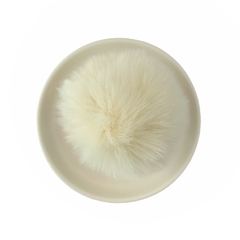 Pompom Pelinho Liso Creme (5cm)