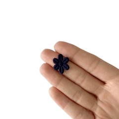 Aplique Florzinha Tecido Azul Marinho - 10 unidades - comprar online