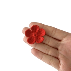 Aplique Flor Tricot Vermelha - 2 unidades - comprar online