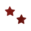 Aplique Estrela Plana Vermelha com Glitter