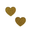 Aplique Coração Acrílico Plano Glitter Dourado (4cm)