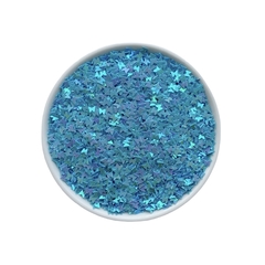Aplique Confete Mini Borboleta Holográfica Azul Claro (3mm) 