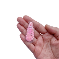Aplique Plástico para Tic Tac com Conchas Rosa Claro 