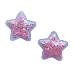 Aplique Estrela Plástico com Conchas Rosa Claro 