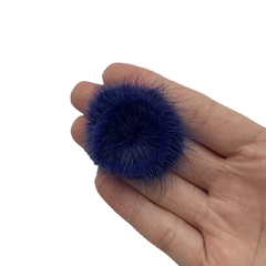 Aplique Pompom Médio Metade Azul Royal (4.5cm) - 2 unidades - comprar online