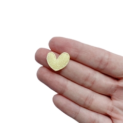 Aplique Mini Coração Glitter Amarelo - 20 Unidades - comprar online