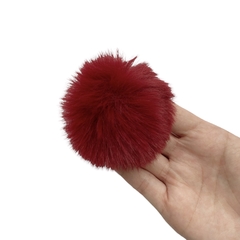 Pompom Pelinho Liso Bordô (6cm) - 2 unidades - comprar online