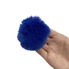 Pompom Pelinho Liso Azul Royal (6cm) - 2 unidades - comprar online