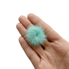 Aplique Pompom Pelinho Pequeno Metade Verde Água (2.5cm) - 2 unidades - comprar online