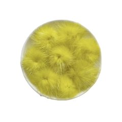 Aplique Pompom Pelinho Pequeno Metade Amarelo Canário