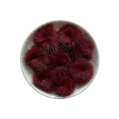 Aplique Pompom Pelinho Metade Marsala