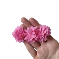 Aplique Flor Tripla Voal Rosa (6.5cm) - 2 unidades - comprar online