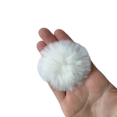 Pompom Pelinho Grande Metade Branco (7cm) - 2 unidades na internet