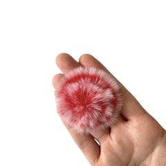 Pompom Pelinho Metade Mesclado Vermelho e Branco (6cm) - 2 unidades - comprar online