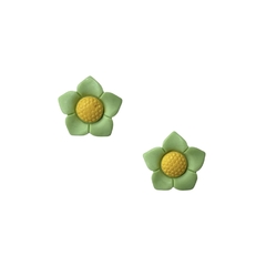 Aplique Florzinha Lotus Verde e Amarelo