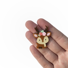 Aplique Bambi Coroa de Flores Acrílico - 2 unidades - loja online