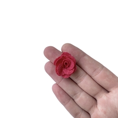 Aplique Flor de Tecido Pink Escuro (3cm) - 5 unidades - comprar online