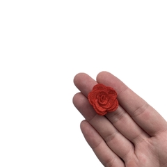 Aplique Flor Tecido Vermelho Vivo (2.5cm) - 5 unidades - comprar online