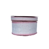 Fita Lurex Art Fitas Cinza Borda Rosa PB03L