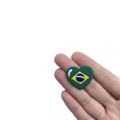 Aplique Coração Bandeira do Brasil (3cm) - 2 unidades - comprar online