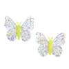 Aplique Borboleta Dupla Transparente Amarelo Neon