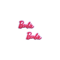 Aplique Palavra Barbie Dupla Rosa Neon e Branco