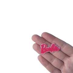 Aplique Palavra Barbie Pink e Prata Glitter Acrílico - 2 unidades - loja online