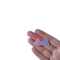 Imagem do Aplique Palavra Barbie Pink e Prata Glitter Acrílico - 2 unidades
