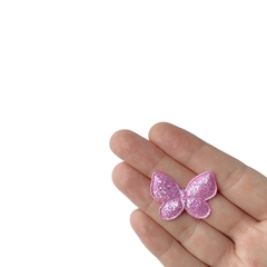 Aplique Borboleta Flocada Pequena Rosa - 2 unidades - comprar online