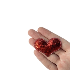 Aplique Coração Flocado Vermelho - 2 unidades - comprar online