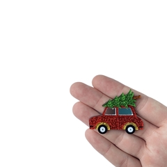Aplique Carrinho Vermelho com Árvore de Natal Acrílico - 2 unidades - comprar online