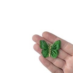 Aplique Borboleta Dupla Verde Glitter - 2 unidades - comprar online