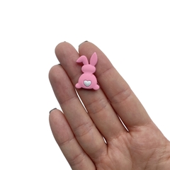 Aplique Coelhinho Pequeno Rosa Coração Branco Emborrachado - 2 unidades - comprar online