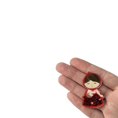 Aplique Princesa Chapeuzinho Vermelho Acrílico (5cm) - 2 unidades na internet