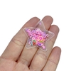 Aplique Estrela Plástico Pequena com Círculos Vazados Rosa e Frutinhas