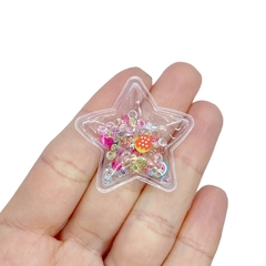 Aplique Estrela Plástico Pequena com Cristais Coloridos e Frutinhas - 2 unidades - comprar online