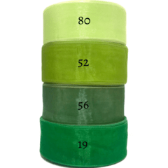 Fita Organza/Voal Sanding Verde 80 (38mm) - 5 Metros - comprar online