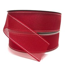 Fita Organza/Voal Pespontada Sanding Vermelho 146 38mm