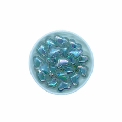 Miçanga Coração Translucido Azul Claro (20mm) - 50 gramas