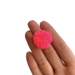 Pompom Malha Telinha Rosa Neon (2.5cm) - 5 unidades - comprar online