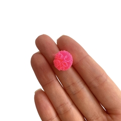 Pompom Malha Telinha Rosa Neon (1.5cm) - 10 unidades - comprar online