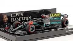 Miniatura Mercedes-Benz AMG W11 #44 F1 - 91ª Vitória - L. Hamilton - GP Eifel 2020 - 1/43 Minichamps