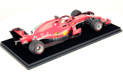 Miniatura Ferrari SF71H #5 F1 - S. Vettel - GP Canada 2018 50ª Vitória - 1/18 Looksmart