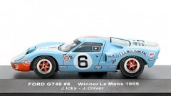 Miniatura Ford GT40 #6 Gulf - Vencedor Le Mans 1969 - 1/43 IXO