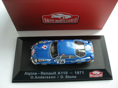 Miniatura Alpine Renault A110 1600S #28 - Rali Monte Carlo 1971 - 1/43 Atlas