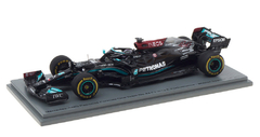 Miniatura Mercedes-Benz AMG W12 #44 F1 - 100ª Poles - L. Hamilton - GP Espanha 2021 - 1/43 Spark